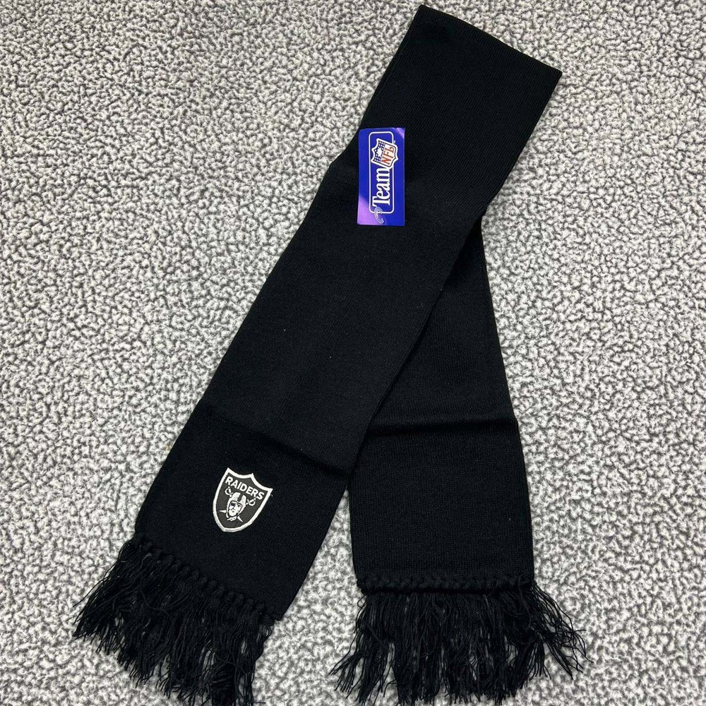 Vintage Las Vegas Raiders‎ Scarf Men Black 48x6 NFL Adults